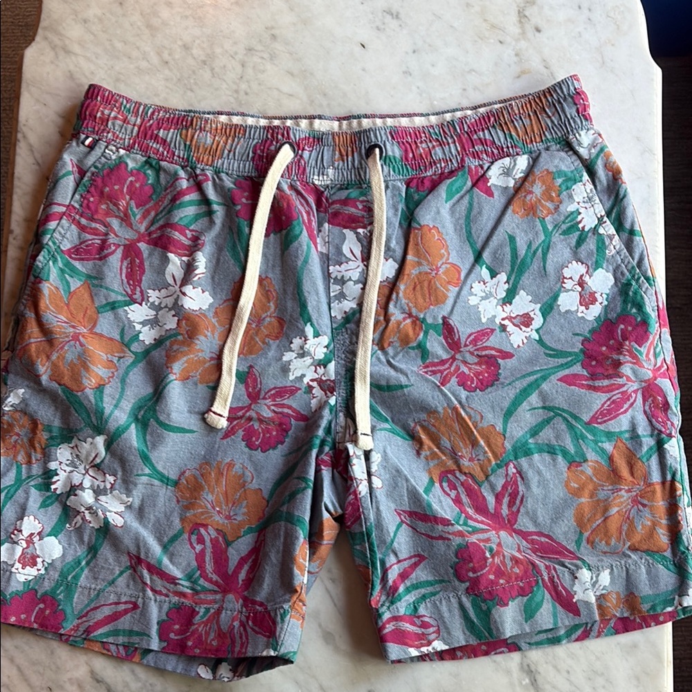 Floral Print Drawstring Shorts